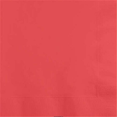 OMG Coral Beverage Napkins 3-Ply, 500PK OM74817